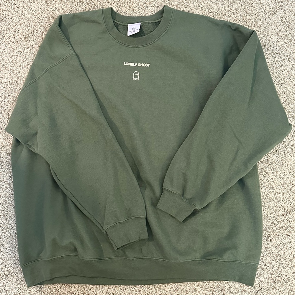 Lonely Ghost Green Crewneck Sweater